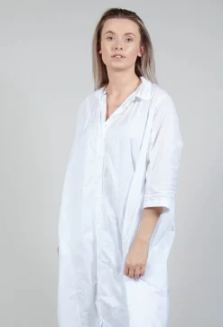 Rundholz Black Label Dresses^Shirt Dress with Cropped Sleeves in White