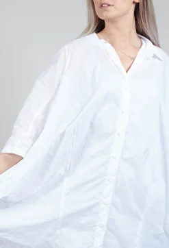 Rundholz Black Label Dresses^Shirt Dress with Cropped Sleeves in White