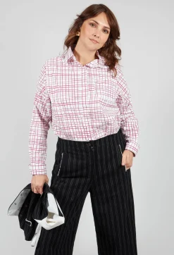 Hannoh Wessel Shirts & Blouses^Shirt Print Clarissa in Fucshia Checks