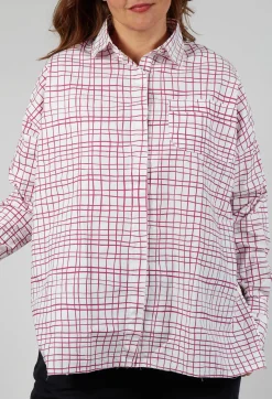 Hannoh Wessel Shirts & Blouses^Shirt Print Clarissa in Fucshia Checks