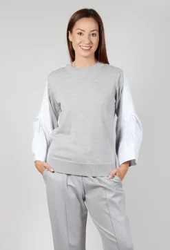 Mei Meij Jumpers^Shirt Sleeve Jumper in Perla and Off White