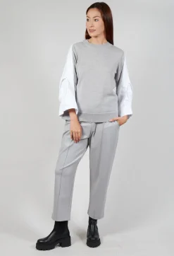 Mei Meij Jumpers^Shirt Sleeve Jumper in Perla and Off White