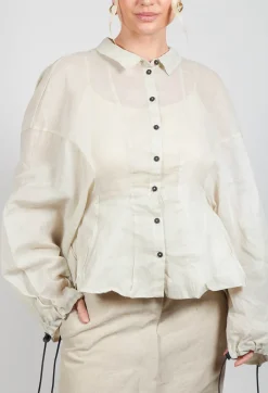 Rundholz Dip Shirts & Blouses^Shirt with Cuff Pull Toggles in Eraser Stiff