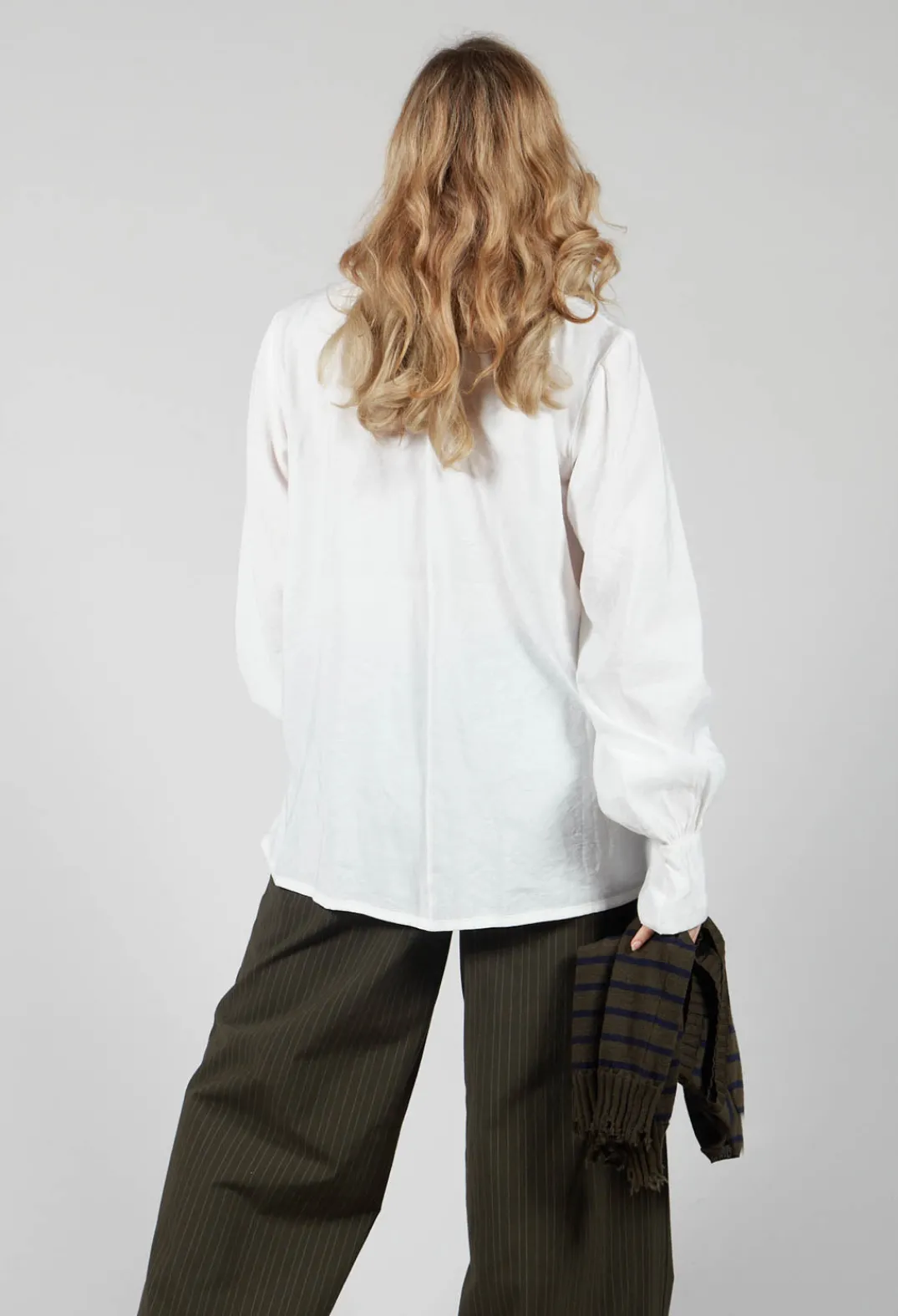 Les Filles d'Ailleurs Tops^Shirt with Gathered Cuffs in White