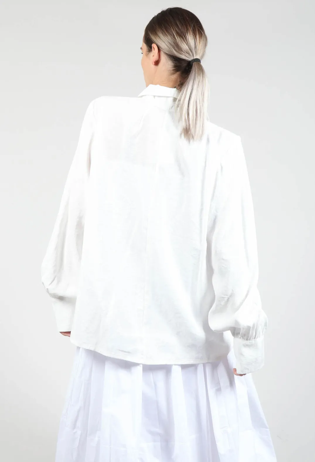Les Filles d'Ailleurs Tops^Shirt with Gathered Cuffs in White