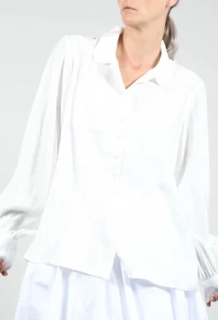 Les Filles d'Ailleurs Tops^Shirt with Gathered Cuffs in White