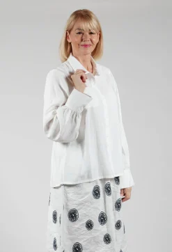 Les Filles d'Ailleurs Tops^Shirt with Gathered Cuffs in White