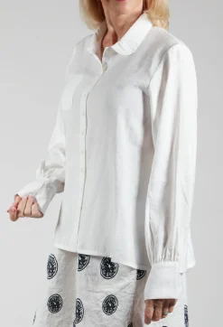 Les Filles d'Ailleurs Tops^Shirt with Gathered Cuffs in White