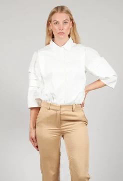 Malloni Shirts & Blouses^Shirt with Pleated Sleeves in Chianti Latte