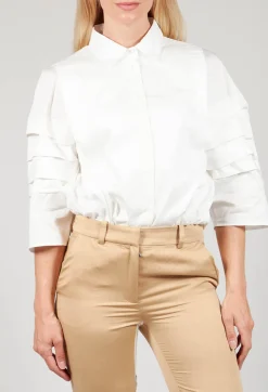 Malloni Shirts & Blouses^Shirt with Pleated Sleeves in Chianti Latte