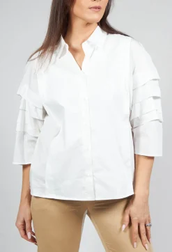 Malloni Shirts & Blouses^Shirt with Pleated Sleeves in Chianti Latte