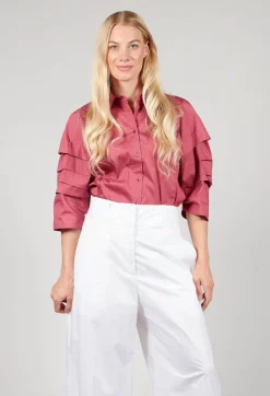 Malloni Shirts & Blouses^Shirt with Pleated Sleeves in Chianti Glicine