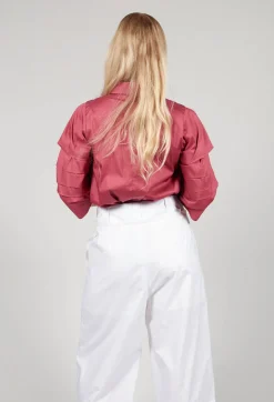 Malloni Shirts & Blouses^Shirt with Pleated Sleeves in Chianti Glicine