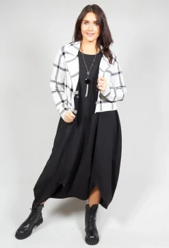 Sarah Pacini Cardigans^Short Cardigan with Check Design in White