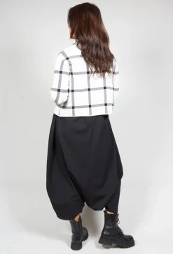 Sarah Pacini Cardigans^Short Cardigan with Check Design in White