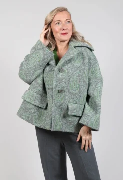 Beatrice B Coats^Short Coat with Large Collar in Grey