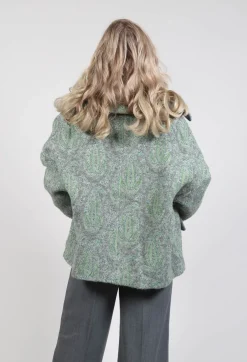 Beatrice B Coats^Short Coat with Large Collar in Grey