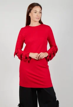 Mei Meij Dresses^Short Dress with Bow Feature Sleeves in Marlboro