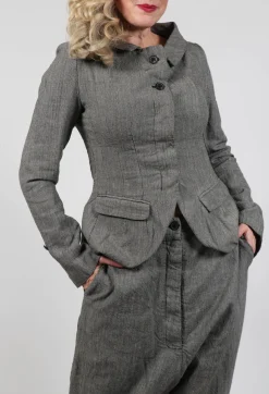 Rundholz Mainline Jackets^Short Open Neck Jacket in Latte check