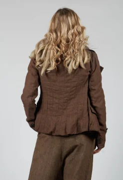 Rundholz Mainline Jackets^Short Open Neck Jacket in Espresso Check
