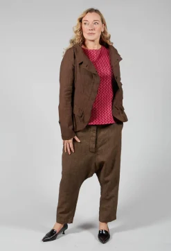 Rundholz Mainline Jackets^Short Open Neck Jacket in Espresso Check