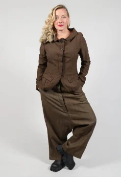 Rundholz Mainline Jackets^Short Open Neck Jacket in Espresso Check