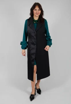 Mei Meij Dresses^Short Shift Dress with Embellished Sleeves in Ottanio