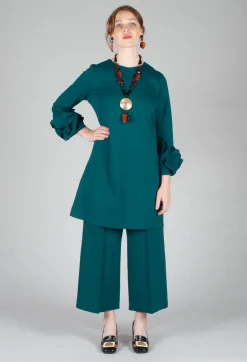 Mei Meij Dresses^Short Shift Dress with Embellished Sleeves in Ottanio