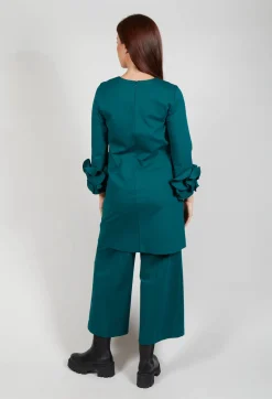 Mei Meij Dresses^Short Shift Dress with Embellished Sleeves in Ottanio