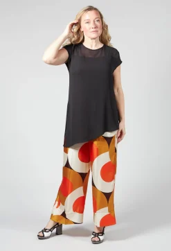 Beatrice B Shirts & Blouses^Short Sleeve Asymmetric Blouse in Black