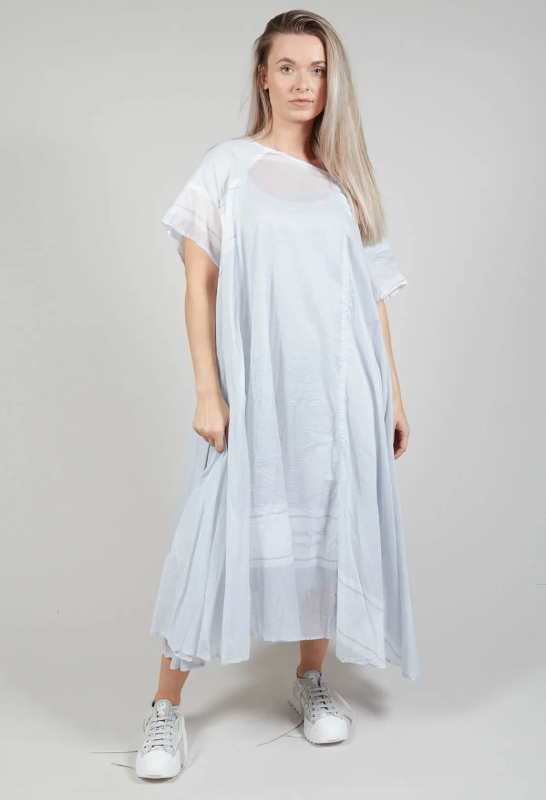 Rundholz Black Label Dresses^Short Sleeve Cotton Dress in Grey Print