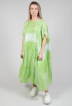 Rundholz Black Label Dresses^Short Sleeve Cotton Dress in Lime Print