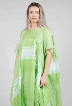 Rundholz Black Label Dresses^Short Sleeve Cotton Dress in Lime Print