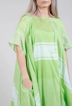 Rundholz Black Label Dresses^Short Sleeve Cotton Dress in Lime Print