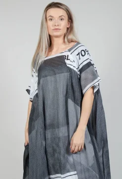 Rundholz Black Label Dresses^Short Sleeve Cotton Dress in Black Print