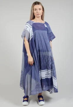 Rundholz Black Label Dresses^Short Sleeve Cotton Dress in Azur Print
