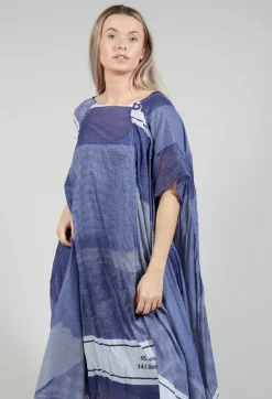 Rundholz Black Label Dresses^Short Sleeve Cotton Dress in Azur Print