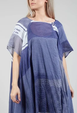 Rundholz Black Label Dresses^Short Sleeve Cotton Dress in Azur Print