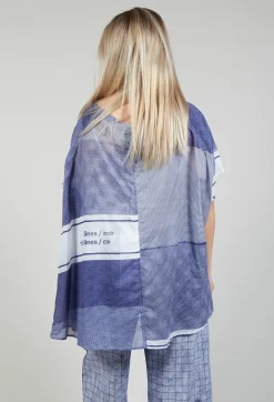 Rundholz Black Label Tops^Short Sleeve Cotton Top in Azur Print