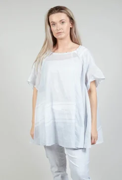 Rundholz Black Label Tops^Short Sleeve Cotton Top in Grey Print
