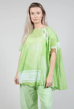 Rundholz Black Label Tops^Short Sleeve Cotton Top in Lime Print
