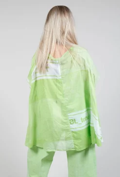 Rundholz Black Label Tops^Short Sleeve Cotton Top in Lime Print