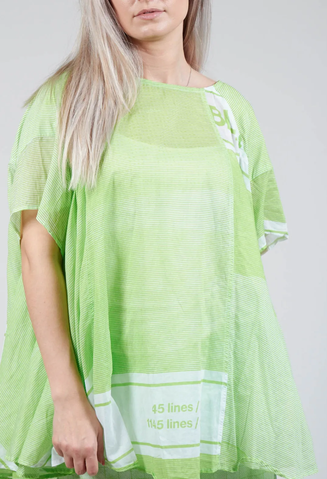Rundholz Black Label Tops^Short Sleeve Cotton Top in Lime Print