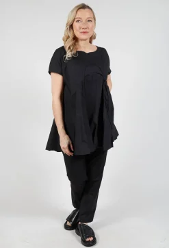 Rundholz Mainline Tops^Short Sleeve Cotton T-Shirt in Black