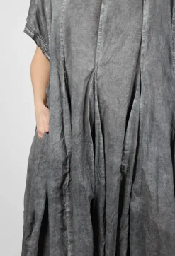 Rundholz Black Label Dresses^Short Sleeve Dress with Balloon Hem in Black Cloud