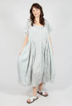 Rundholz Black Label Dresses^Short Sleeve Dress with Balloon Hem in Grey Cloud