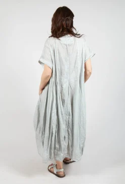 Rundholz Black Label Dresses^Short Sleeve Dress with Balloon Hem in Grey Cloud
