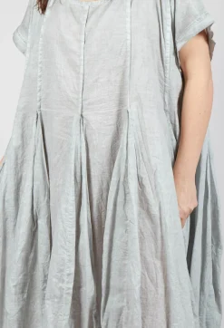 Rundholz Black Label Dresses^Short Sleeve Dress with Balloon Hem in Grey Cloud