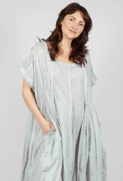 Rundholz Black Label Dresses^Short Sleeve Dress with Balloon Hem in Grey Cloud