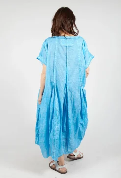 Rundholz Black Label Dresses^Short Sleeve Dress with Balloon Hem in Malibu Cloud